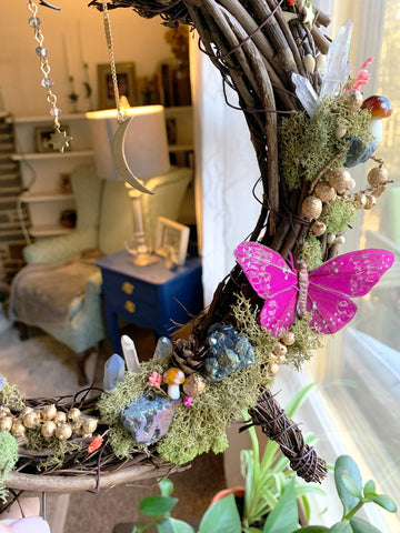 Cottagecore Whimsical Mushroom Butterfly Wreathe Decor