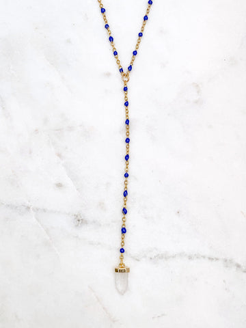 Quaintrelle Crystal Drop Charm Necklace